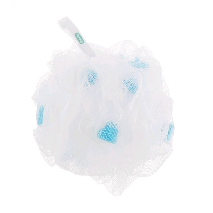 Мочалка Balmy Naturel Bath Pouf Large синтетична, велика, біло-блакитна (02519-0-5)